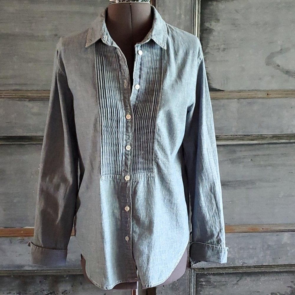 J Crew chambay tux front blouse